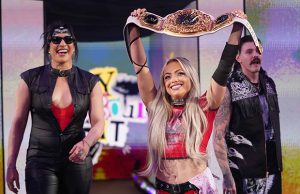 Raquel Rodriguez, Liv Morgan and "Dirty" Dominik Mysterio