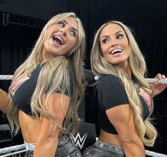 Tiffany Stratton and Trish Stratus