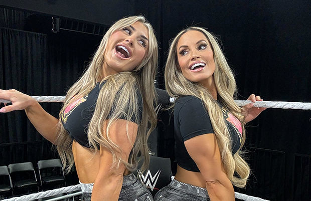 Tiffany Stratton and Trish Stratus